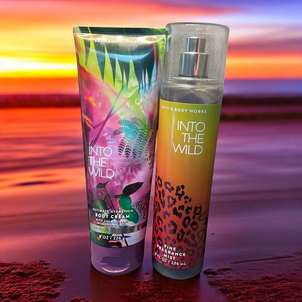 Bath & Body Works Into the Wild Fragrance Mist Body Cream Set Lot 2 Retired BBW